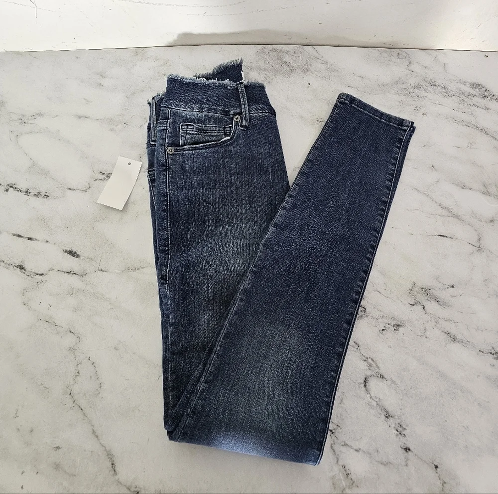 Good American High Rise Good Legs Skinny Extra Stretch‎ Dark Blue Jeans 26 NWT